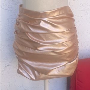NWT Fashionnova “Make me a Liar” nude ruched skirt